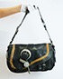 Gaucho Saddle Bag, &pound;200, Handbags, Black, Leather, Front view